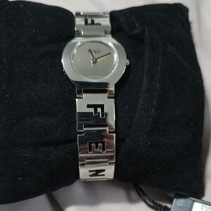 Fendi Silver Watch with Gray Dial